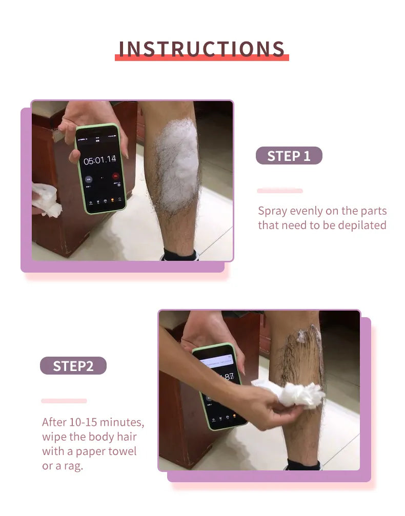 Spray épilatoires Anti-Poils – Une peau douce en 5 Minutes